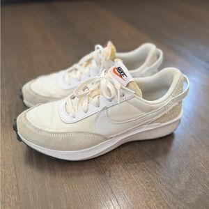 Nike Waffle Debut Cream and White Sneakers